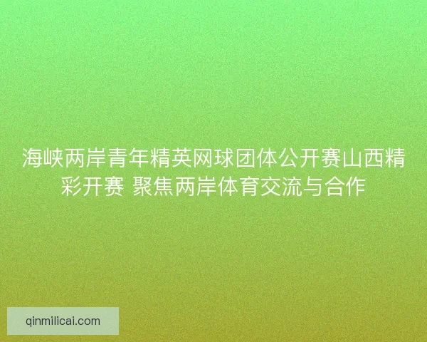 海峡两岸青年精英网球团体公开赛山西精彩开赛 聚焦两岸体育交流与合作